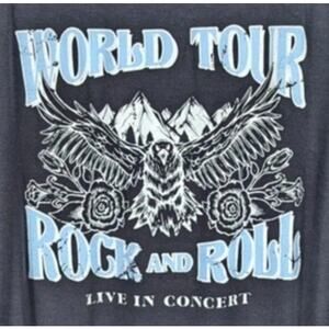 Chit Chat Womens L Rock and Roll World Tour Graphic T Shirt Oversized Made USA